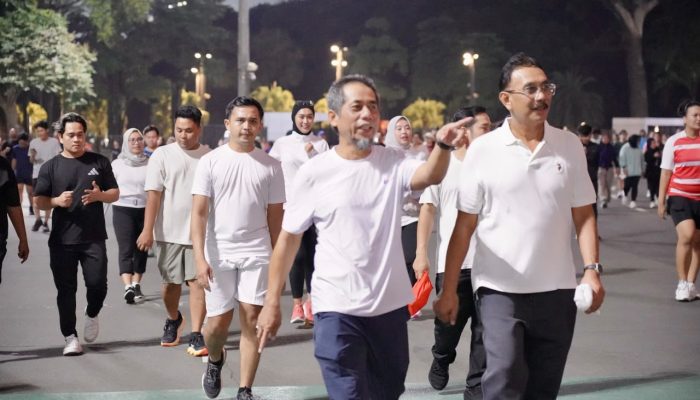 Rehat Sejenak dari Aktivitas Kantor, Kementerian ATR/BPN Adakan Perdana Slow Run Rutin Sepulang Kerja