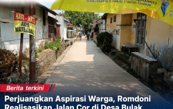Perjuangkan Aspirasi Warga, Romdoni Realisasikan Jalan Cor di Desa Bulak, Masyarakat Sampaikan Apresiasi