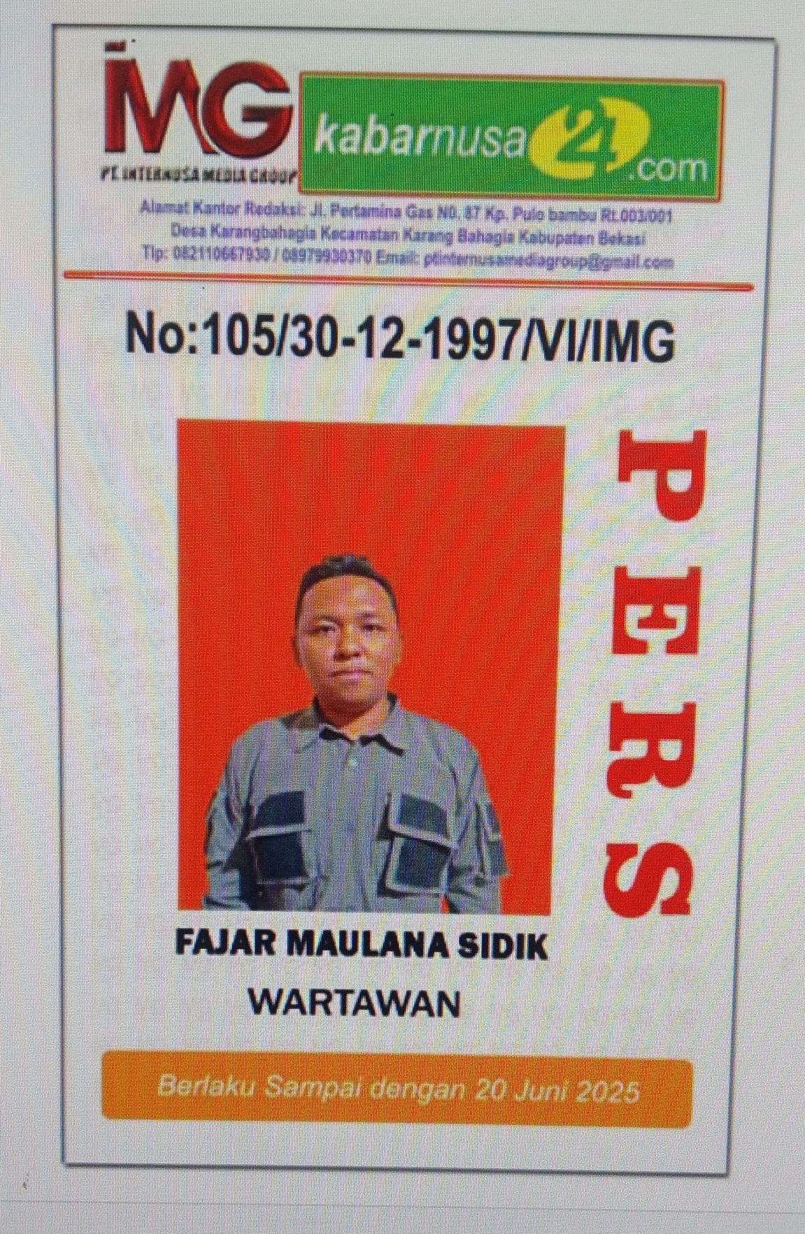 Stop Pers Wartawan Kabarnusa24.com di Kota Bandung dan Sekitarnya