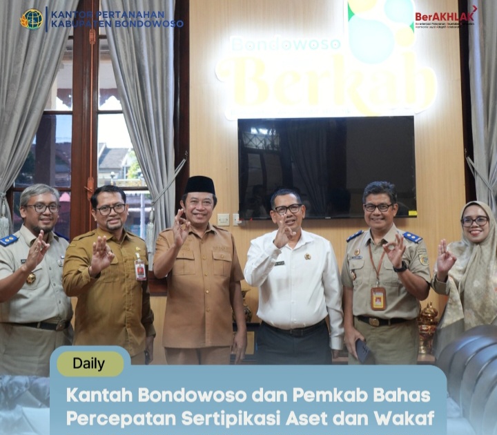 Perkuat Sinergi, Kantah Bondowoso dan Pemkab Matangkan Percepatan Sertifikasi Aset Daerah serta Tanah Wakaf