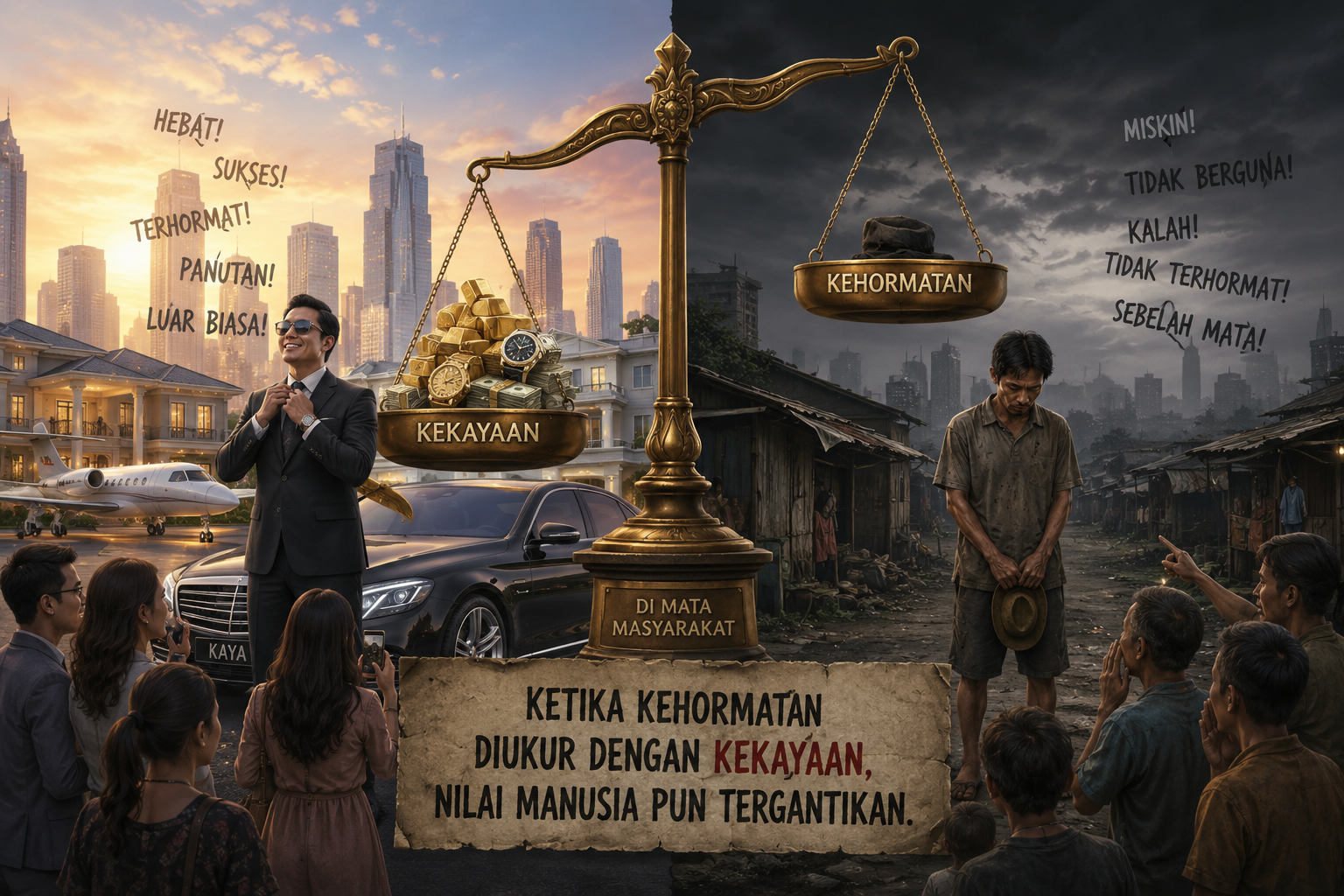 Fenomena Sebuah Refleksi Kehidupan Manusia ketika Kehormatan Diukur dengan Kekayaan