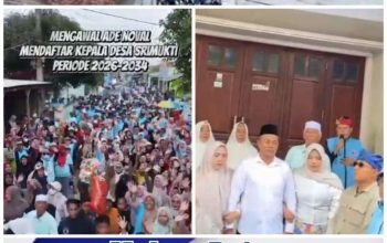Di Iringi Ribuan Dan Lautan Manusia Pendukung. Ade Noval, Resmi Daftar Calon Kepala Desa Srimukti,