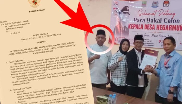 Oknum Guru PNS Diduga Jadi Timses Calon Kepala Desa Hegarmukti, Cikarang Pusat