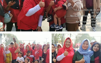 Semarak Kemerdekaan di Sukatani: Senam, Joging, dan Doorprize Ramaikan Stadion Mini, Hj. Desi Banjir Dukungan