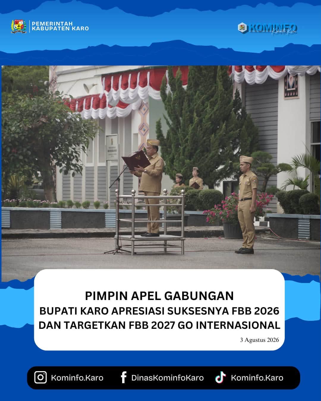 Bupati Karo Apresiasi Suksesnya FBB 2026 dan Targetkan FBB 2027 Go Internasional