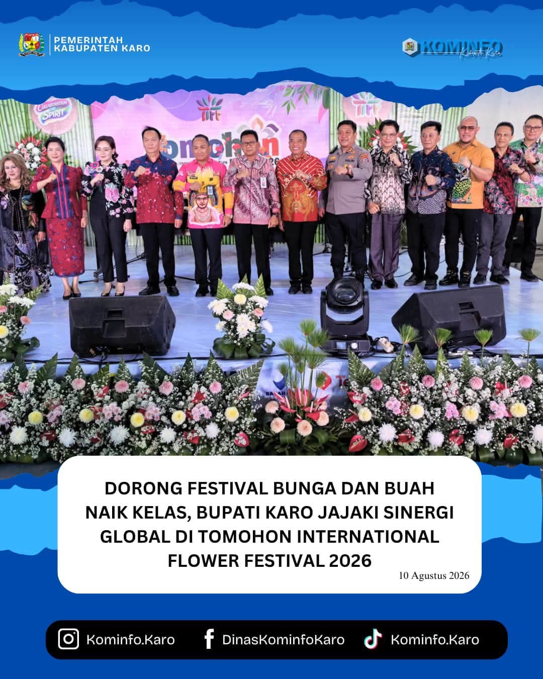 Bupati Karo Jajaki Sinergi Global di Tomohon International Flower Festival 2026
