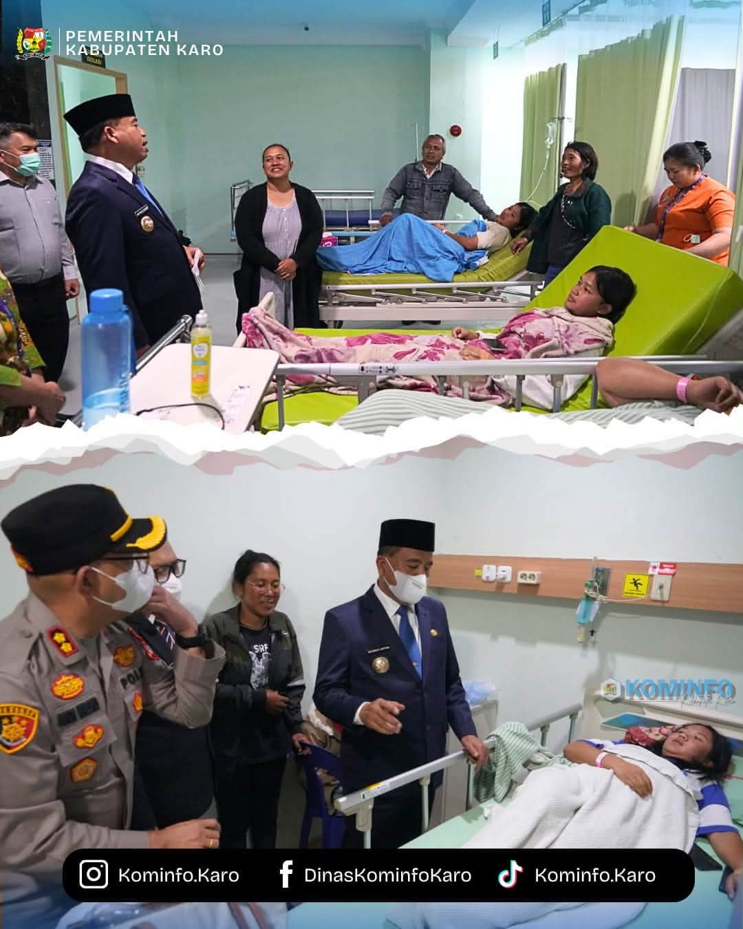 Bupati Karo Bersama Forkopimda Tinjau Kembali Penanganan Pasien Dugaan Keracunan MBG di RS Efarina Etaham