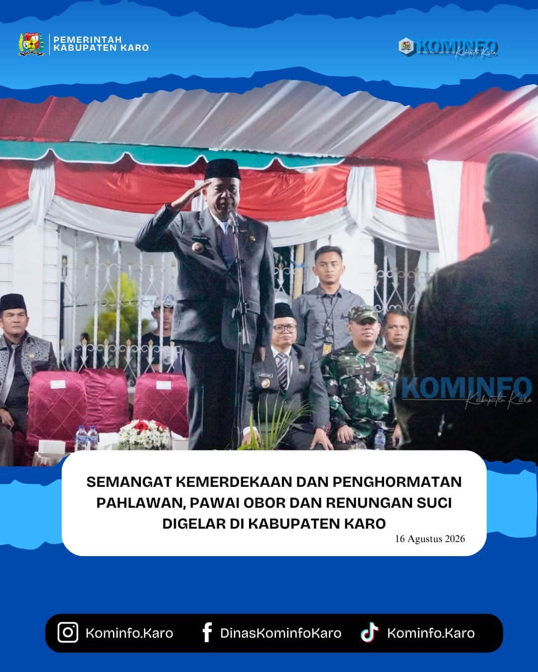 Semangat Kemerdekaan dan Penghormatan Pahlawan, Pawai Obor dan Renungan Suci Digelar di Kabupaten Karo