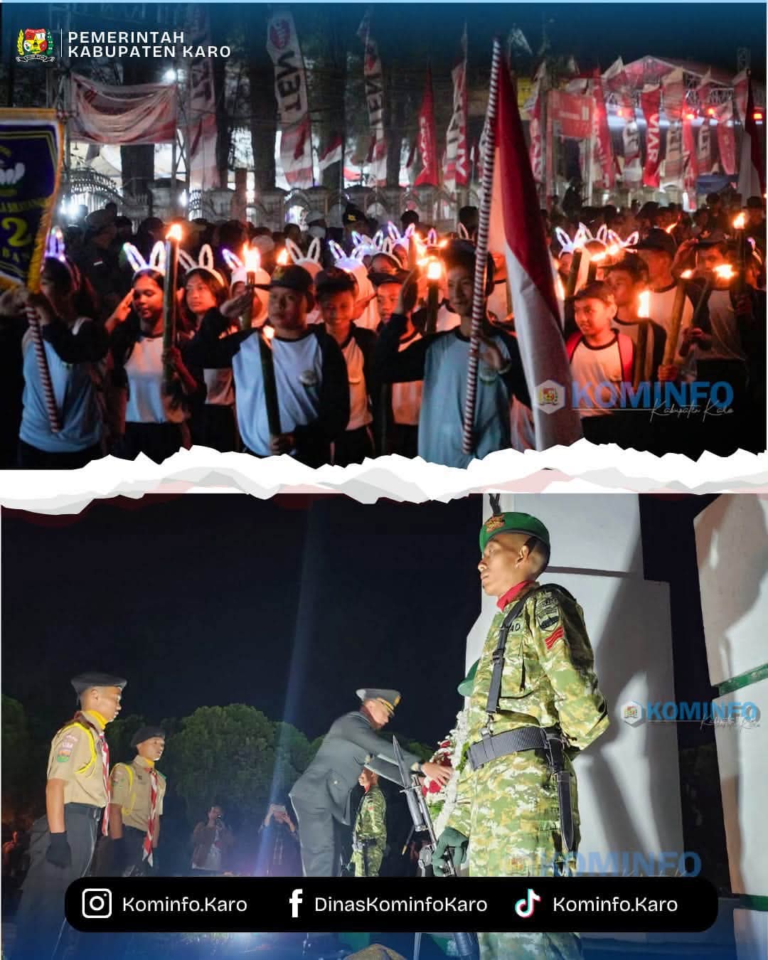 Semangat Kemerdekaan dan Penghormatan Pahlawan, Pawai Obor dan Renungan Suci Digelar di Kabupaten Karo