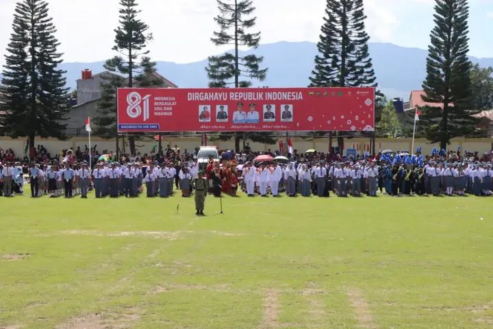 Detik-Detik Proklamasi HUT ke-81 RI di Lapangan Samura Berlangsung Khidmat