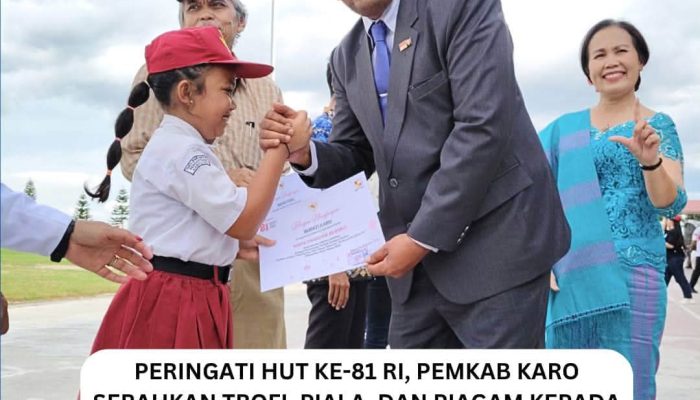Peringati HUT ke-81 RI, Pemkab Karo Serahkan Trofi, Piala, dan Piagam Kepada Para Pemenang Lomba di Stadion Samura Kabanjahe