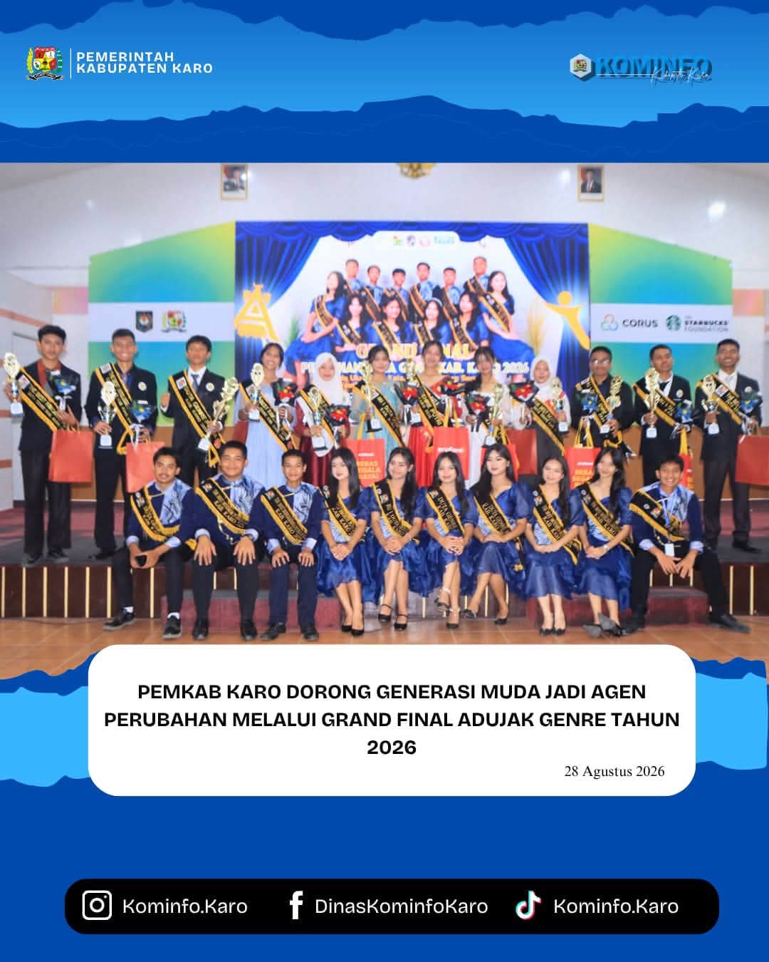 Pemkab Karo Dorong Generasi Muda Jadi Agen Perubahan Melalui Grand Final Adujak Genre Tahun 2026