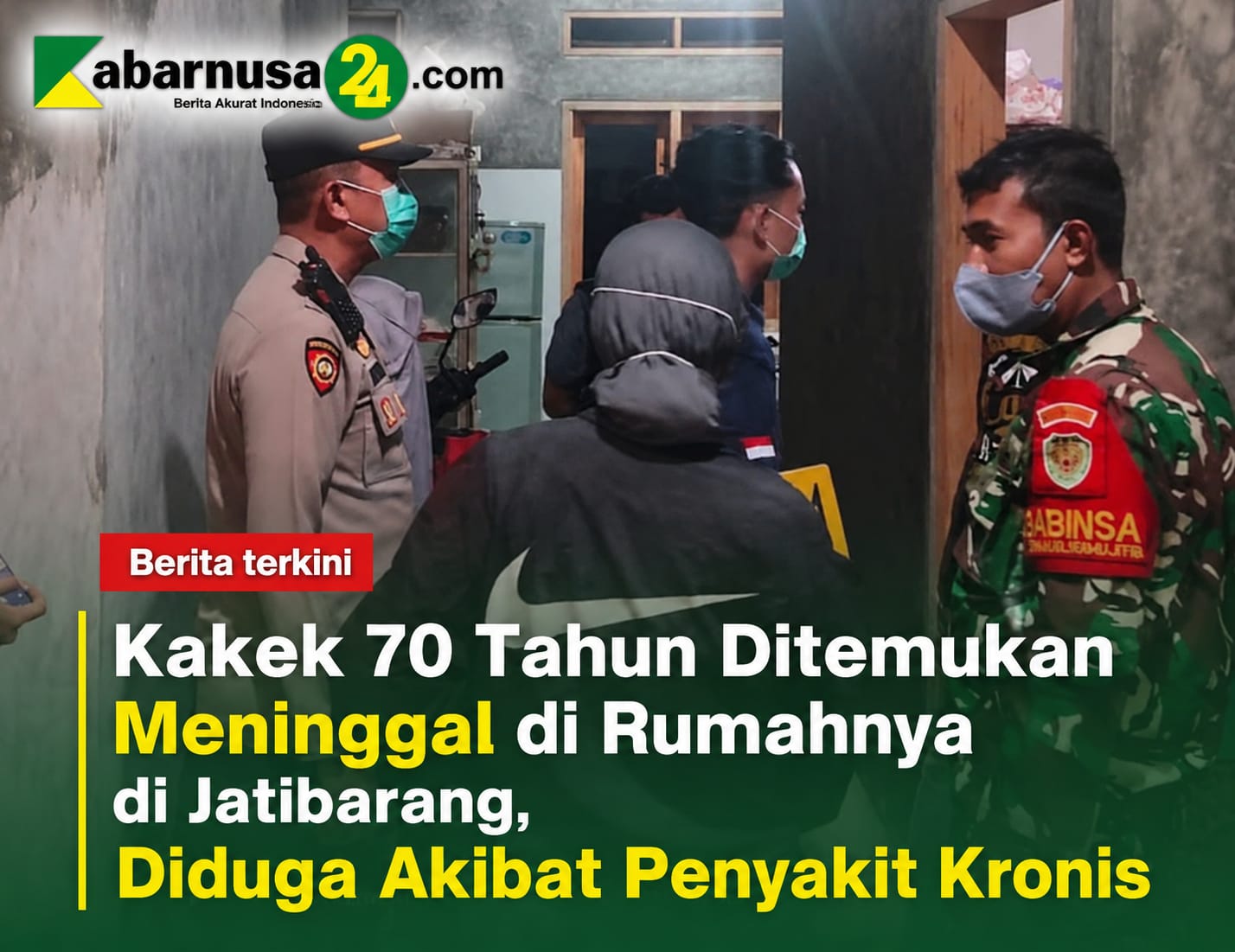 Kakek 70 Tahun Ditemukan Meninggal di Rumahnya di Jatibarang, Diduga Akibat Penyakit Kronis