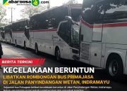 Kecelakaan Beruntun Libatkan Rombongan Bus Primajasa di Jalan Panyindangan Wetan, Indramayu