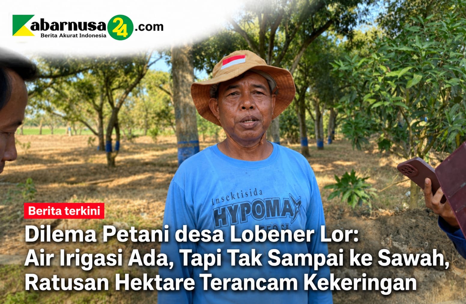 Dilema Petani desa Lobener Lor: Air Irigasi Ada, Tapi Tak Sampai ke Sawah, Ratusan Hektare Terancam Kekeringan