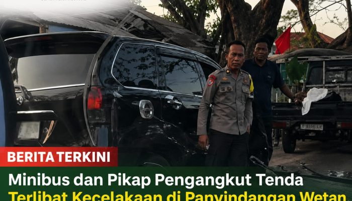 Minibus dan Pikap Pengangkut Tenda Terlibat Kecelakaan di Panyindangan Wetan, Polisi Lakukan Olah TKP