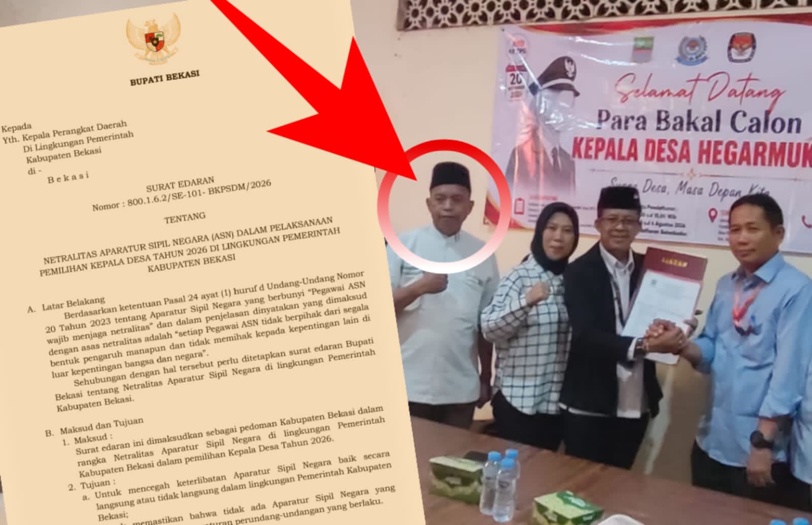 Oknum Guru PNS Diduga Jadi Timses Calon Kepala Desa Hegarmukti