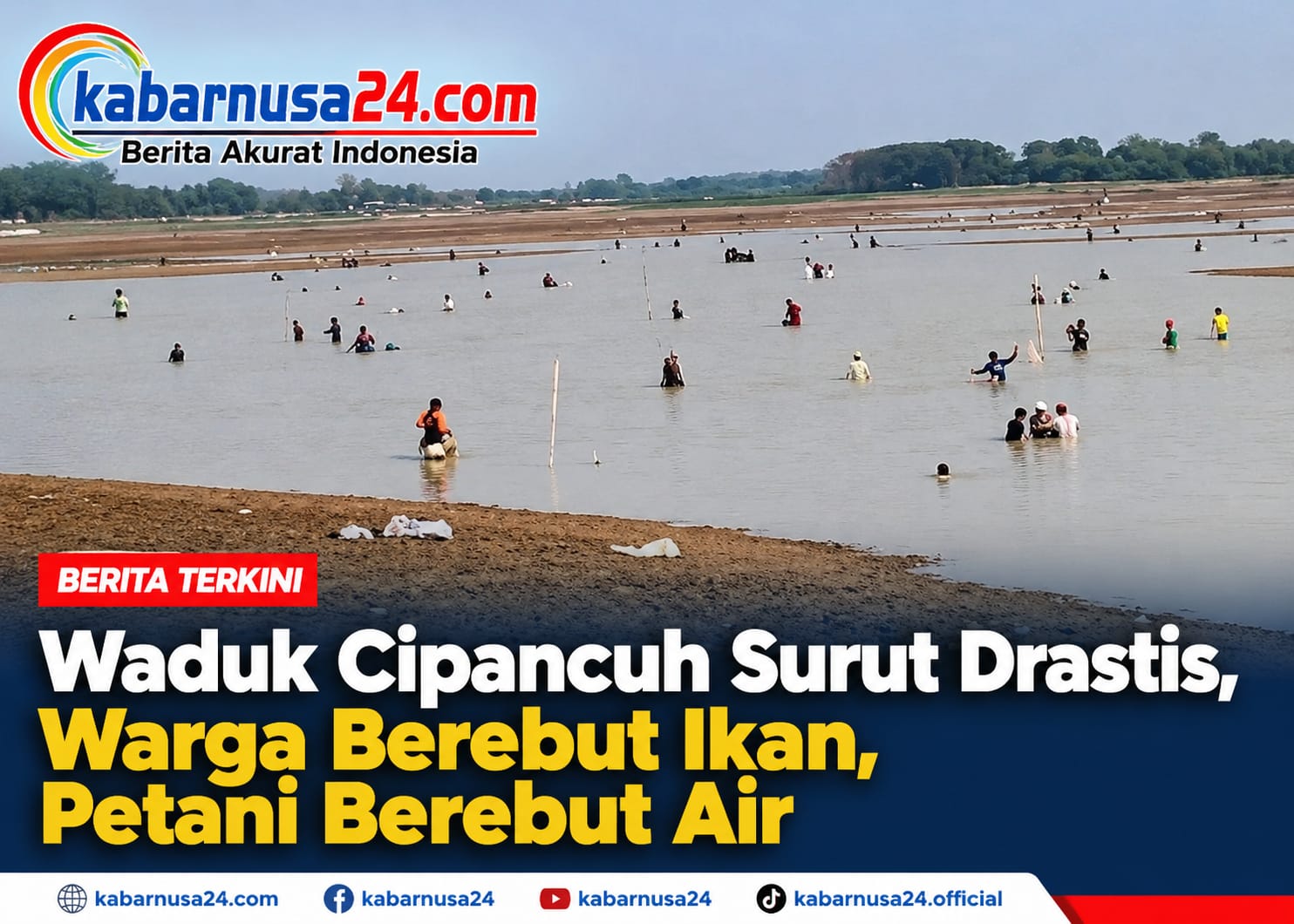 Waduk Cipancuh Surut Drastis, Warga Berebut Ikan, Petani Berebut Air