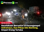 Kecelakaan Beruntun di Karangampel Indramayu, Dua Pikap Adu Banteng, Empat Orang Terluka