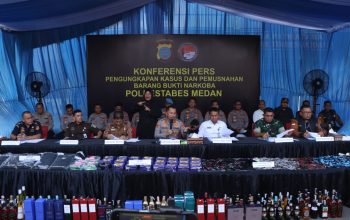 Polrestabes Medan Ungkap 1.187 Kasus Narkoba Dalam 300 Hari, Musnahkan Puluhan Kilogram Barang Bukti