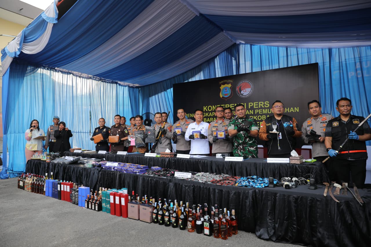 Polrestabes Medan Ungkap 1.187 Kasus Narkoba Dalam 300 Hari, Musnahkan Puluhan Kilogram Barang Bukti