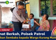 Jumat Berkah, Polsek Patrol Bagikan Sembako kepada Warga Kurang Mampu