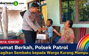 Jumat Berkah, Polsek Patrol Bagikan Sembako kepada Warga Kurang Mampu