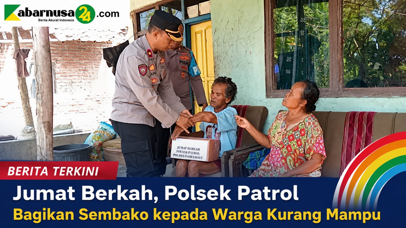 Jumat Berkah, Polsek Patrol Bagikan Sembako kepada Warga Kurang Mampu