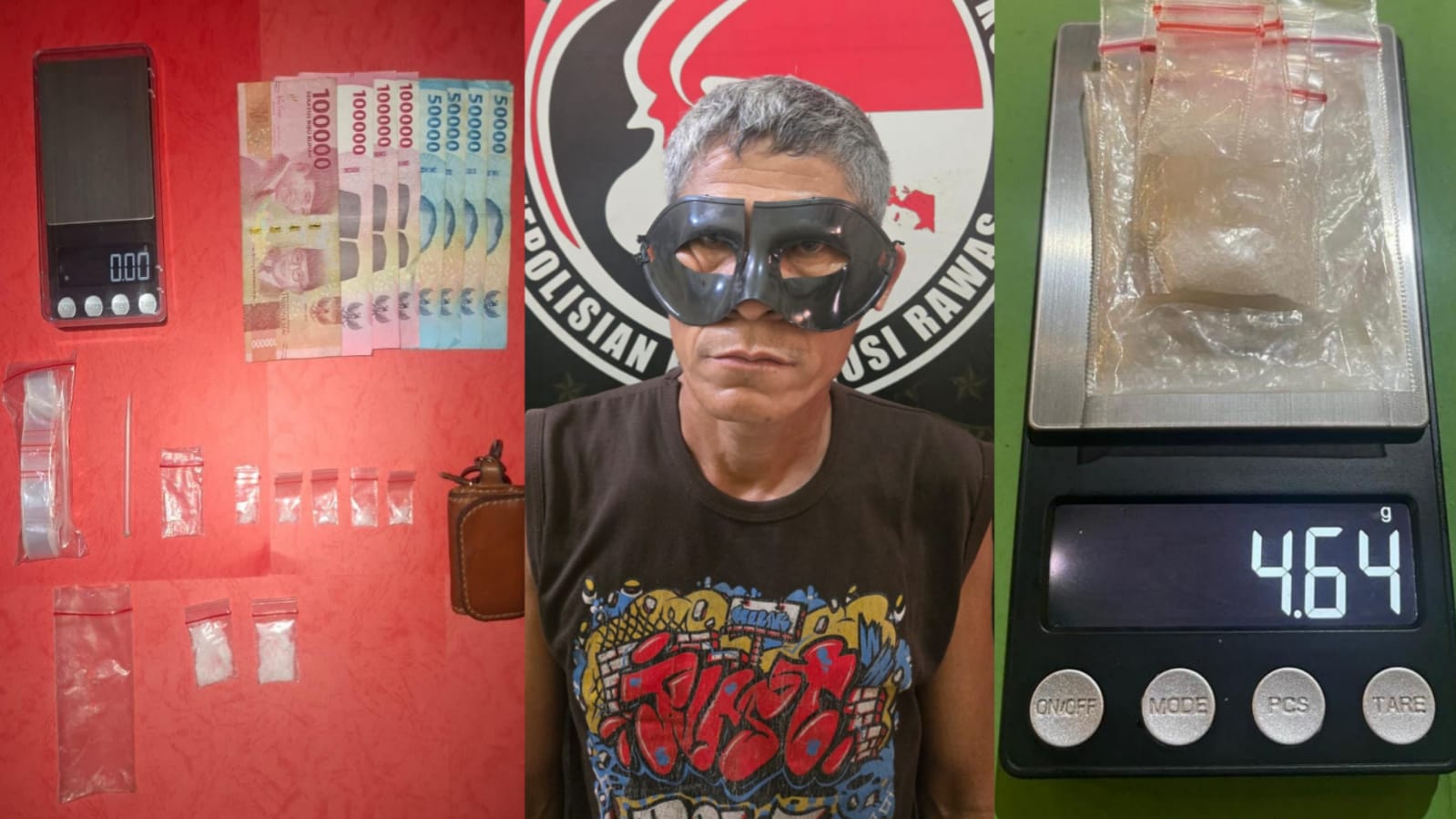 Polda Sumsel Bongkar Peredaran Sabu di Perkebunan Sawit Musi Rawas, Pengedar Dibekuk dengan Barang Bukti Sabu dan Timbangan Digital