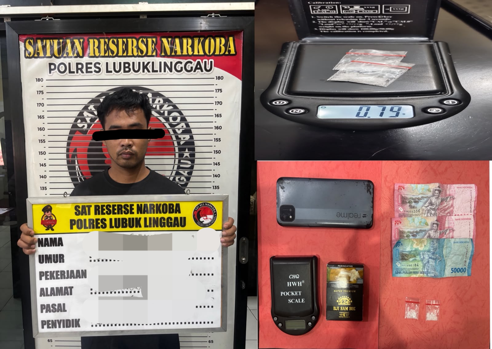Satresnarkoba Polres Lubuk Linggau Ringkus Pengedar Sabu, 0,79 Gram Barang Bukti Disita