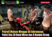 Patroli Malam Minggu di Indramayu, Polisi Sita 30 Botol Miras dan 8 Knalpot Brong