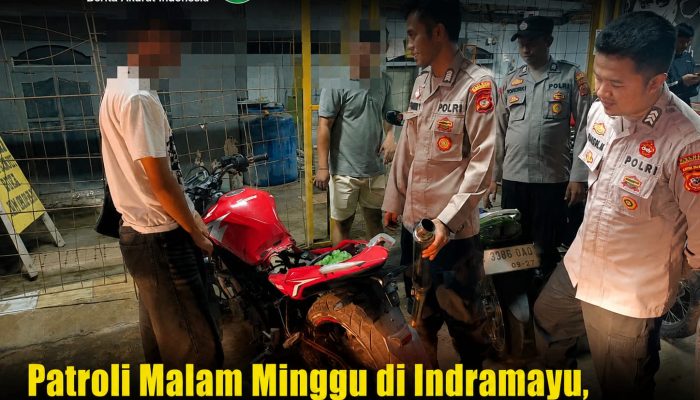 Patroli Malam Minggu di Indramayu, Polisi Sita 30 Botol Miras dan 8 Knalpot Brong