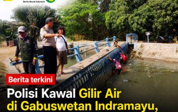 Polisi Kawal Gilir Air di Gabuswetan Indramayu, Cegah Konflik Antarpetani