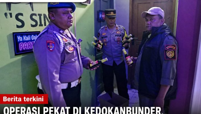 Operasi Pekat di Kedokanbunder, Sejumlah Botol Miras Diamankan Petugas
