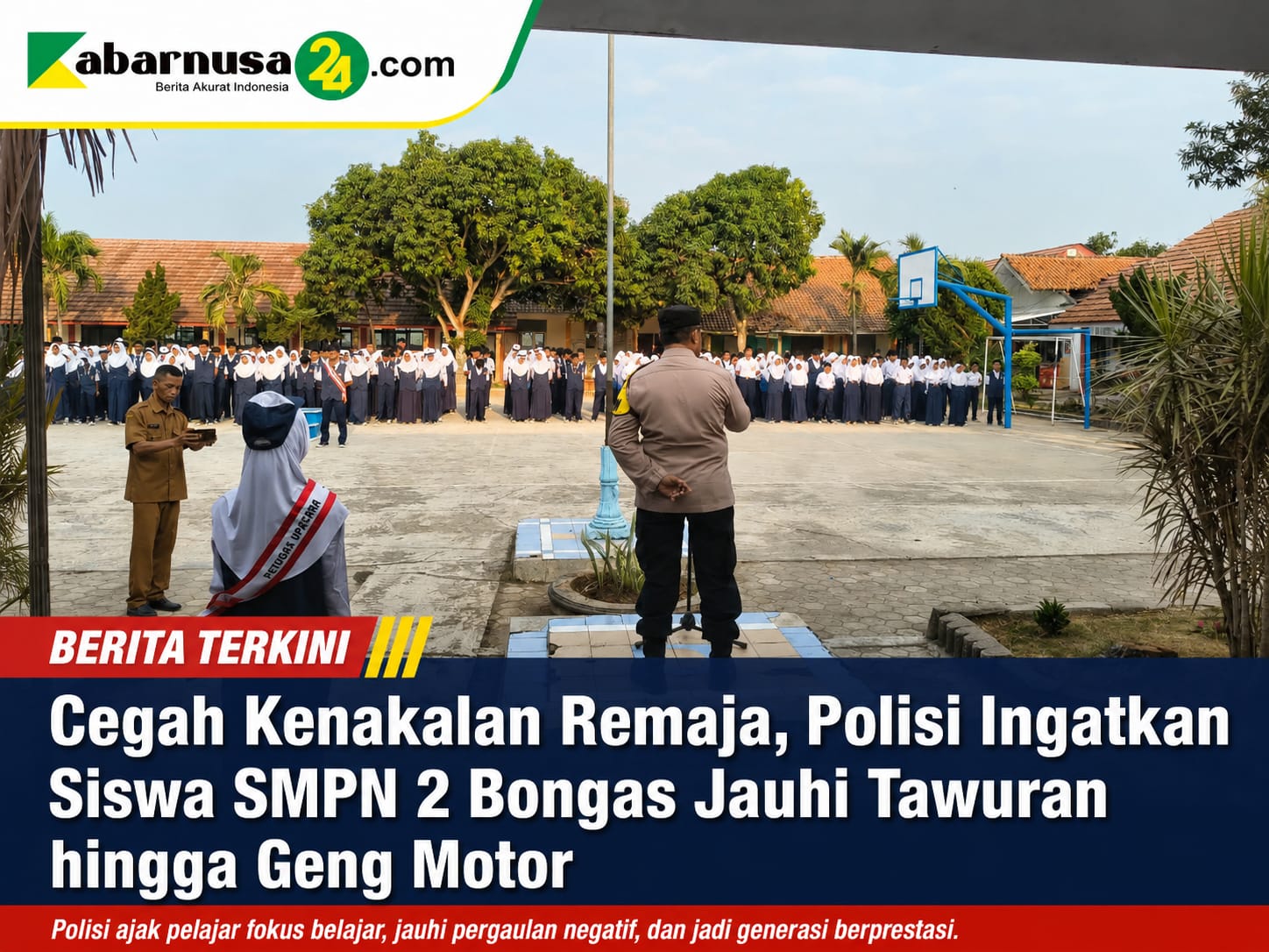 Cegah Kenakalan Remaja, Polisi Ingatkan Siswa SMPN 2 Bongas Jauhi Tawuran hingga Geng Motor