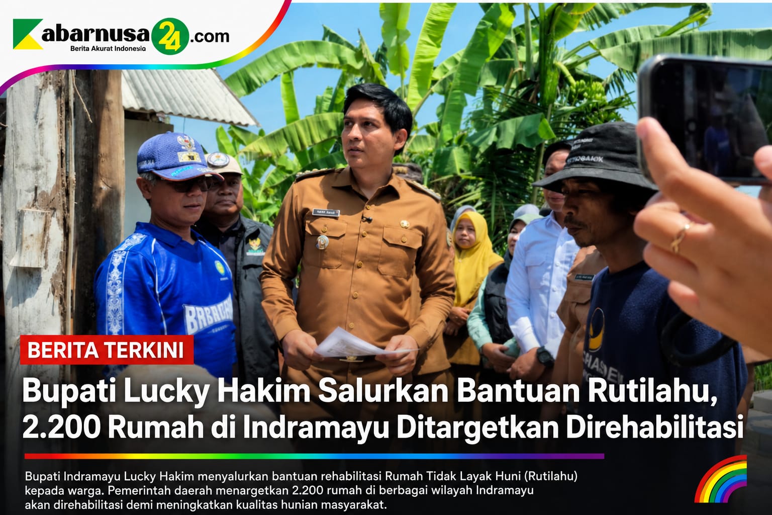 Bupati Lucky Hakim Salurkan Bantuan Rutilahu, 2.200 Rumah di Indramayu Ditargetkan Direhabilitasi