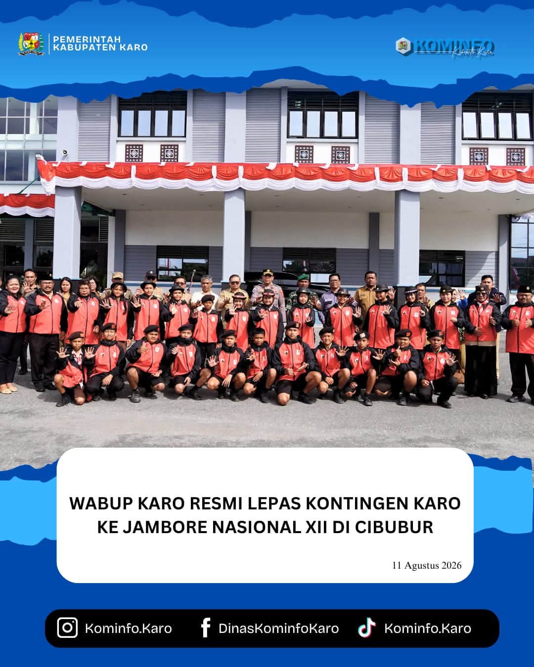 Wabup Karo Resmi Lepas Kontingen Karo Ke Jambore Nasional XII Di Cibubur