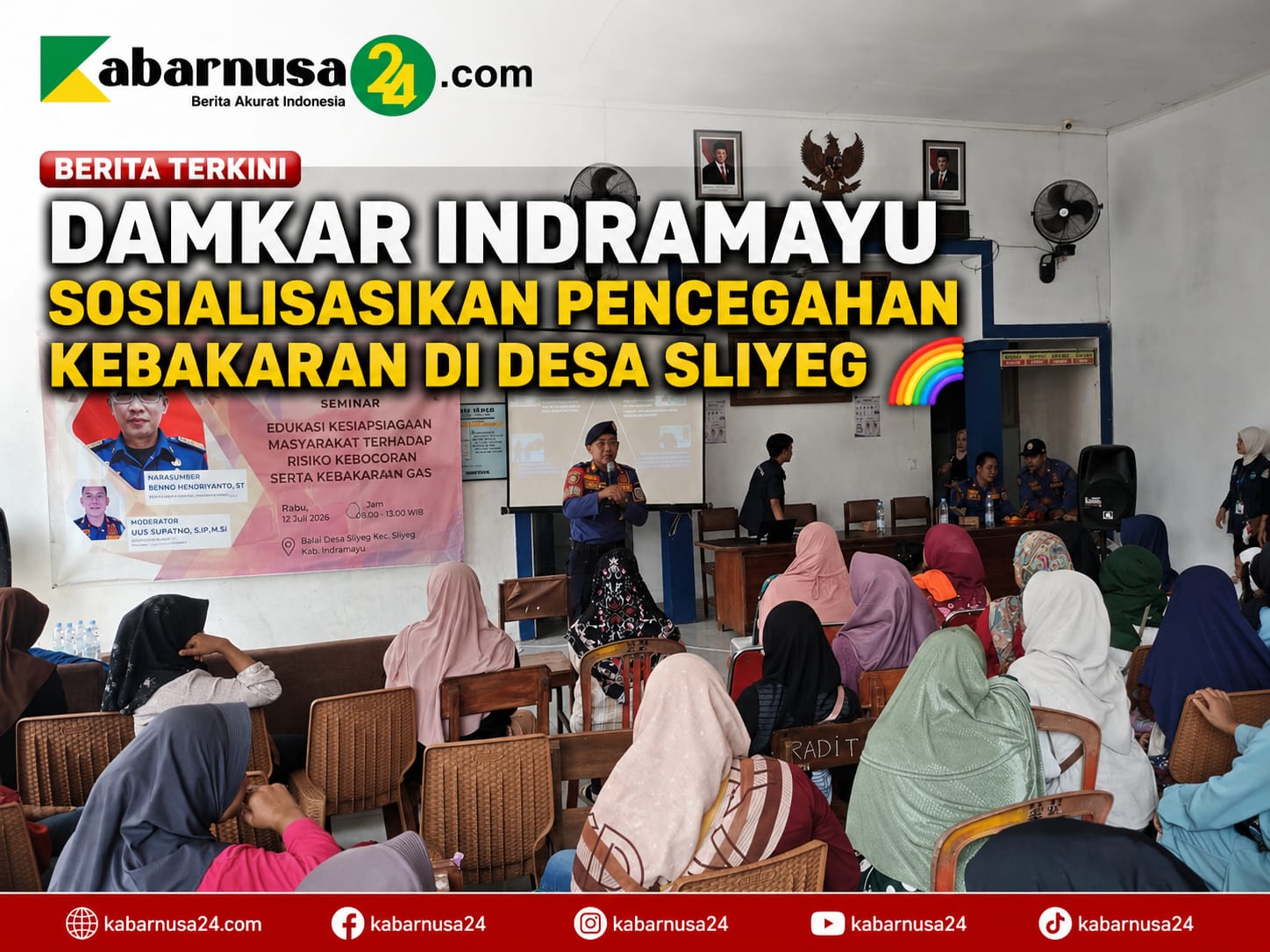 Damkar Indramayu Sosialisasikan Pencegahan Kebakaran di Desa Sliyeg