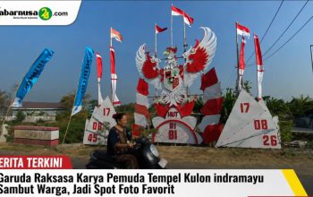 Garuda Raksasa Karya Pemuda Tempel Kulon Indramayu Sambut Warga, Jadi Spot Foto Favorit