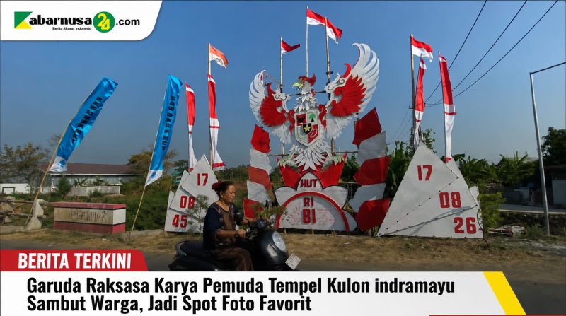 Garuda Raksasa Karya Pemuda Tempel Kulon Indramayu Sambut Warga, Jadi Spot Foto Favorit