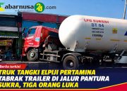 Truk Tangki Elpiji Pertamina Tabrak Trailer di Jalur Pantura Sukra, Tiga Orang Luka