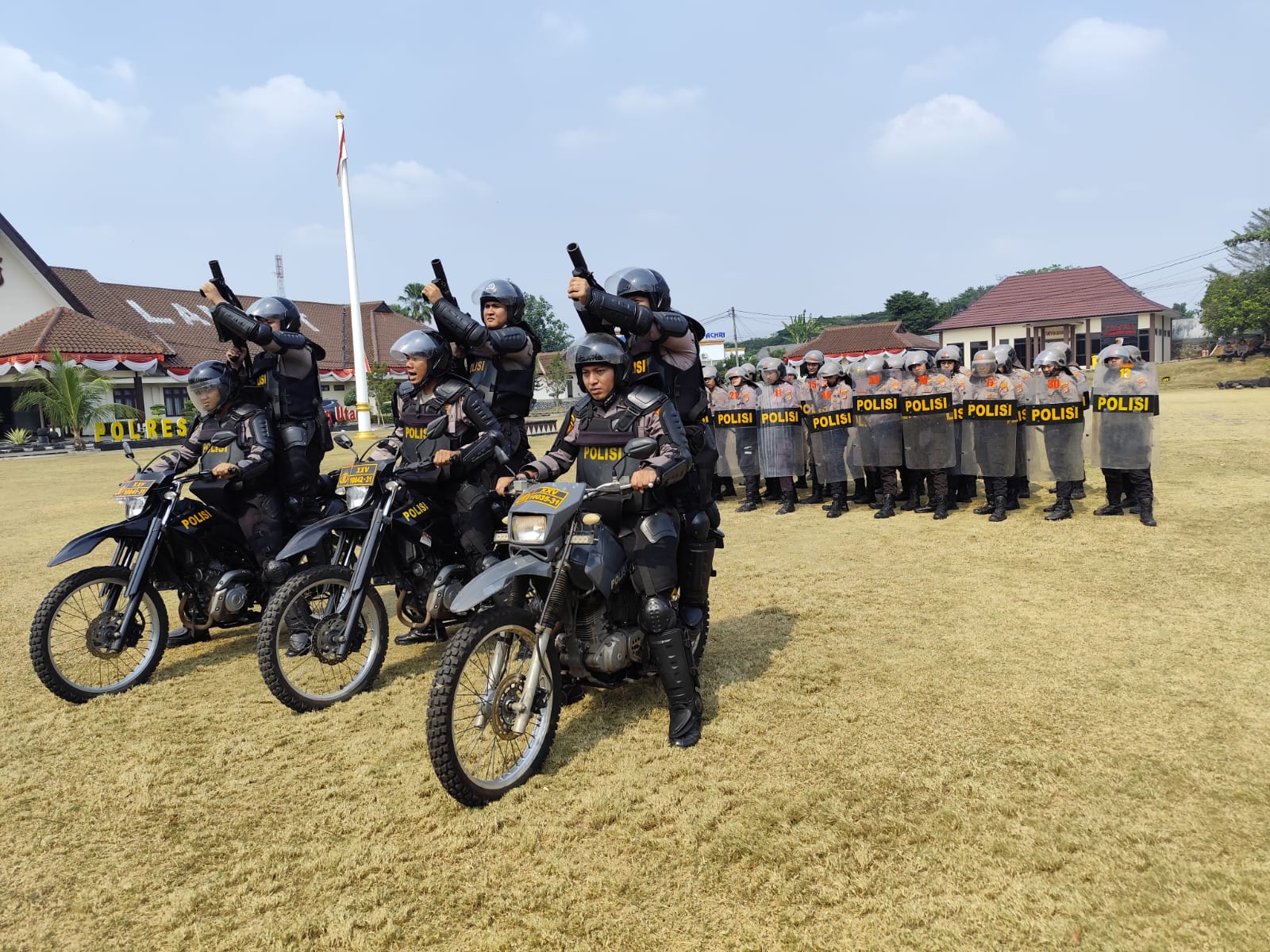 Asah Kemampuan Personel, Polres Lampung Utara Gelar Latihan Dalmas