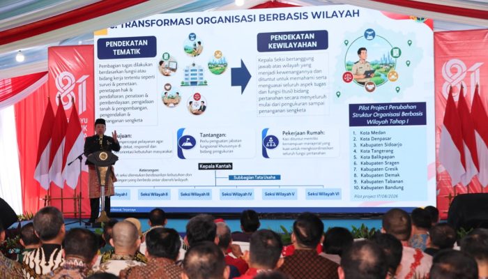 Percepat Pelayanan Transformasi, Kementerian ATR/BPN Mulai Terapkan Sistem Organisasi Berbasis Wilayah di 10 Kantah