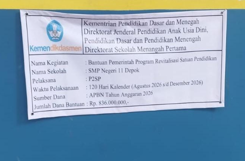 Abaikan Undang-undang KIP, Sekolah SMPN 11 Depok Tutup Akses Wartawan Cek Proyek Rp 836 Juta dari APBN