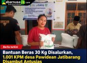 Bantuan Beras 30 Kg Disalurkan, 1.001 KPM desa Pawidean Jatibarang Disambut Antusias