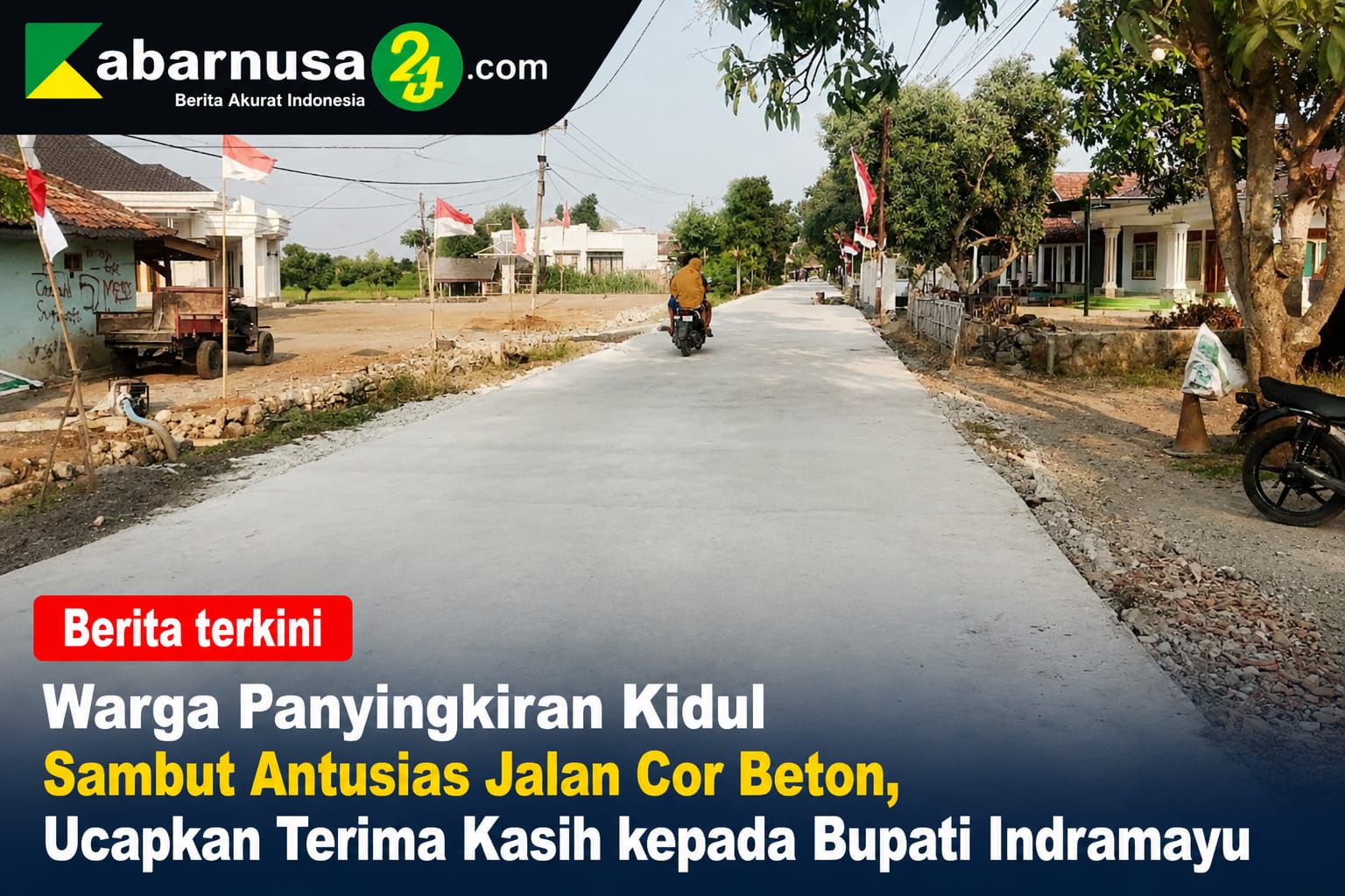 Warga Panyingkiran Kidul Sambut Antusias Jalan Cor Beton, Ucapkan Terima Kasih kepada Bupati Indramayu