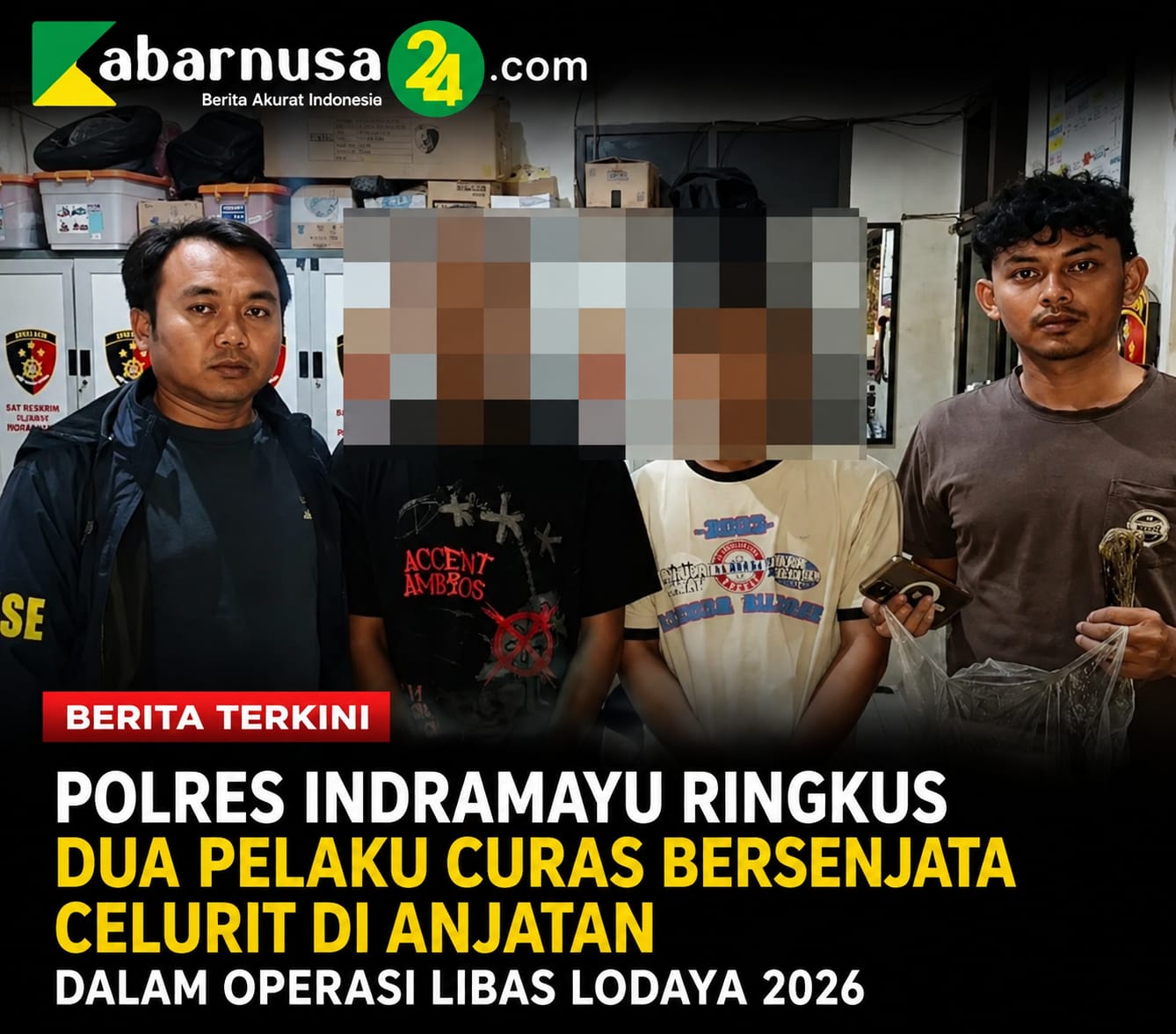 Polres Indramayu Ringkus Dua Pelaku Curas Bersenjata Celurit di Anjatan dalam Operasi Libas Lodaya 2026