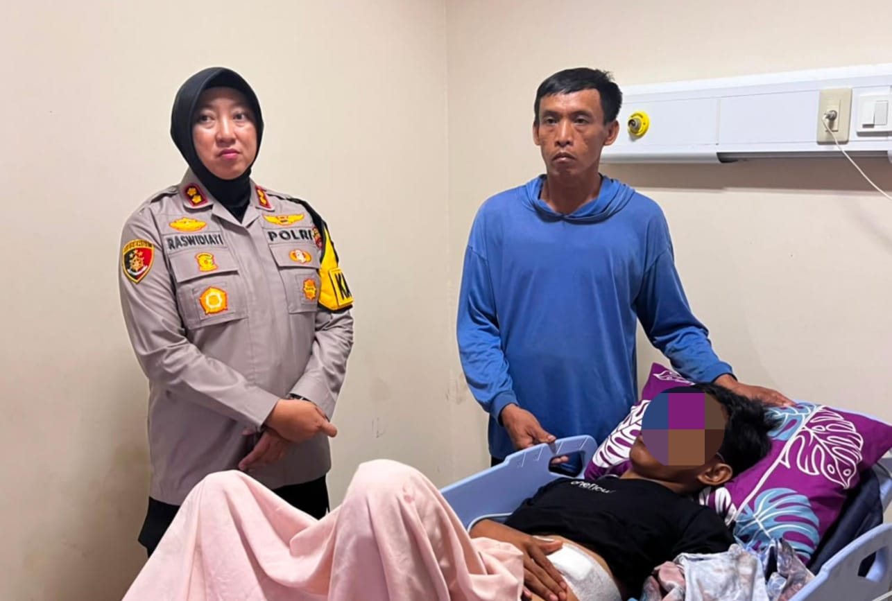 Bentuk Kepedulian,Kapolres Lampung Utara Jenguk Pelajar Korban Curas di RS Handayani