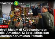 Patroli Malam di Kedokanbunder, Polisi Amankan 12 Botol Miras dan Bubarkan Kerumunan Pemuda
