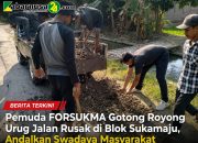 Pemuda FORSUKMA Gotong Royong Urug Jalan Rusak di Blok Sukamaju, Andalkan Swadaya Masyarakat